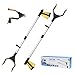 Produktbild Opove 2 Stück Greifzange für Senioren 81cm Faltbare Grabber mit Drehbarem Magnet Greifer, Aluminium Müllzange,Müllzange Müllgreifer Greifhilfe für Menschen mit Behinderung(gelb)