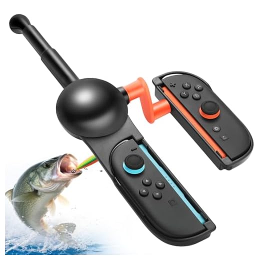 JoyHood Angelrute für Switch 2, Angelspiel Spielzubehör Kit kompatibel mit Switch 2, Schwarz