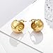 Gold Ball Hoop Earrings Small Chunky Gold Hoop Earrings Fashion Earrings for Women
