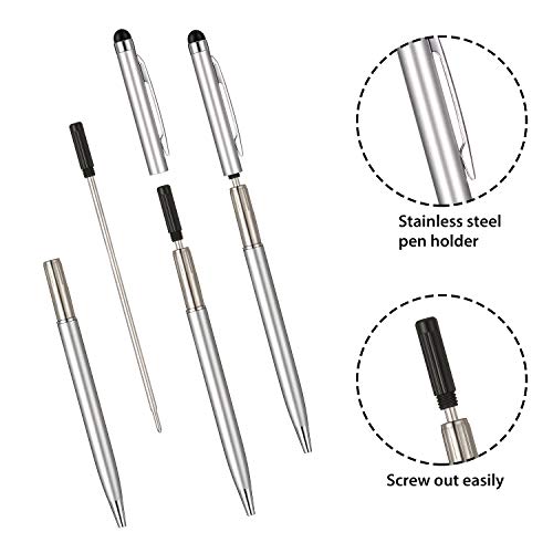 32 Pieces Stylus Pen For Touch Screens, 2 In 1 Universal Ballpoint Fine Tip Stylus Metal Pens, Black Ink, For Most Capacitive Touch-Screen Phone Tablet (Black, Sliver) #TOP3