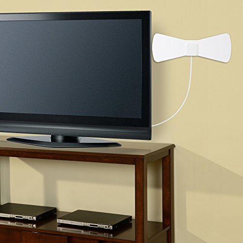 Antop Digital Indoor Tv Antenna With Smartpass Amplified-30/45 Mile Range And Multi Directional Hdtv Antenna 10Ft Coaxial Cable At-105B Black/White #TOP5