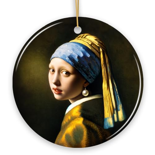 Johannes Vermeer Girl with a Pearl Earring Ceramic Ornament, Famous