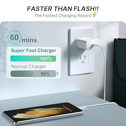 Image of Original Samsung 45W Type C Port Superfast Charger Compatible with Samsung Galaxy S24 Ultra /S24+ /S23 Ultra /S22 /S23 Fe /S21 Fe /5G,F55, M55 /A55 /A35 /S8 /S9 Plus /Z Fold /Z Flip /5 /3 /4 Galaxy Tab- White