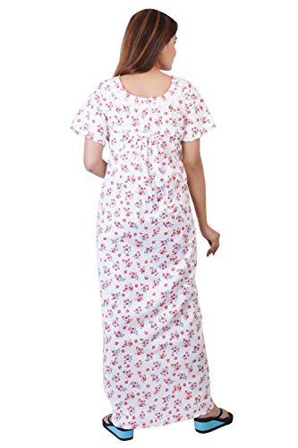 Image of Women's Cotton Block Print Knee Length Nighty