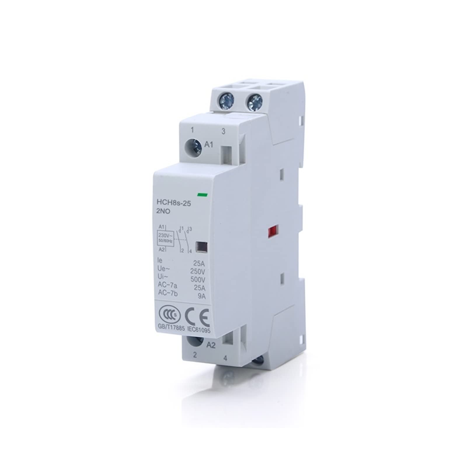 Contactor Modular HCH8s-25, 4 Polos, 16 A, 20 A, 25 A, NA, NC o 2, 24 V, 110, 220, contactor automático doméstico, Tipo riel DIN, 1 Unidad | 4P 25A 2NO2NC AC24V