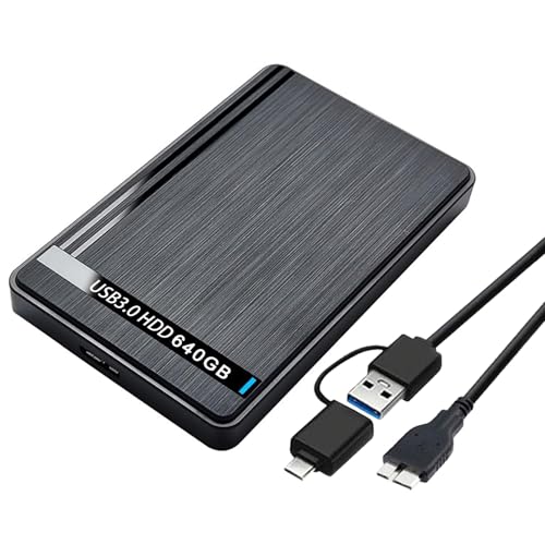 BIGBIGER 500G USB3.0 Type C HDD 2in1外付け ハードディスク 2.5インチ機械式 超薄型...