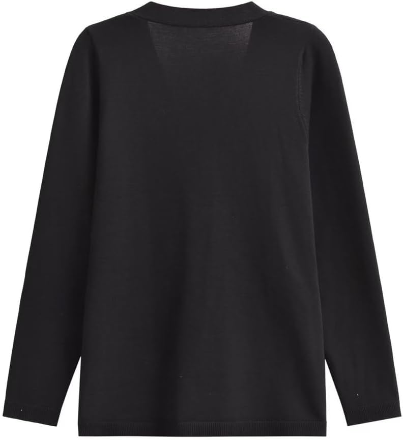 Fall V-Neck Long Sleeve Asymmetric Single-Breasted Knit Jacket