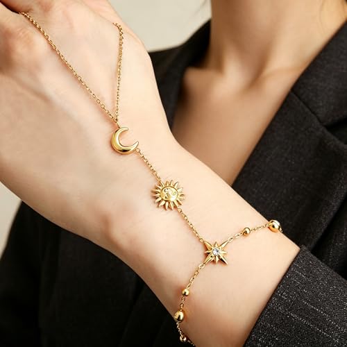 Image of 18K Gold Plated Stainless Steel Dainty Charms Colorful Crystal Birthstone Bracelet Minimalist Cute Jewelry for Women