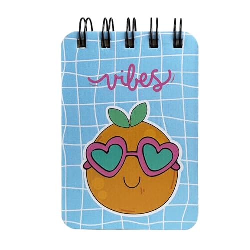 Image of Spiral Pocket Notebook (7.5 x 11 cm) | Cute Mini Notepad | Small Handy Notebook for School, Office & Personal Notes (Vibes)