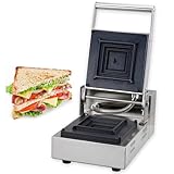 Stainless Steel Panini Grill Maker Toaster Sandwich Commercial Machine Temperature Control Floating Hinged Lid For Even Cooking & Toasting