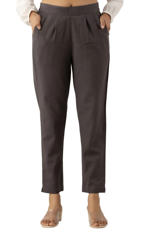 Image of Regular Fit Cotton Woman Trousers Pants Kurti Pant Casual Daily Formal Office Use