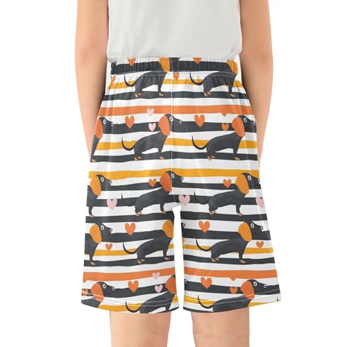 Dogs Hearts Short Pajama Pants Bottoms Soft Sleepwear with Pockets2