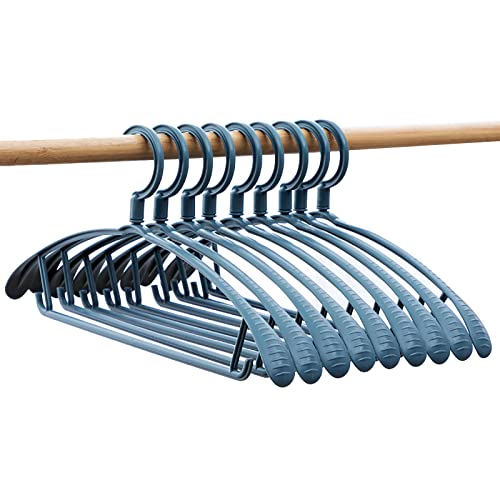 Lot de 10 cintres en plastique antidérapants et arrondis pour pulls, manteaux, vestes, pantalons, chemises, robes Cover