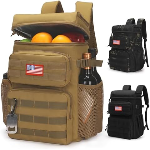 Tactical Backpack Cooler,Soft Lightweight Leakproof Cooler Backpack,Insulated Cooler Bag,Portable Soft Cooler Bag Waterproof for Beach, Travel, Camping, Picnic, Hiking Cover