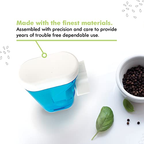 Peppermate Traditional Pepper Mill Manual High Volume Peppercorns And Salt Grinder With Ergonomic Turnkey Handle And Ceramic Precision Mechanism With Adjustable Grind For The Gourmet Chef (Aqua) #TOP3