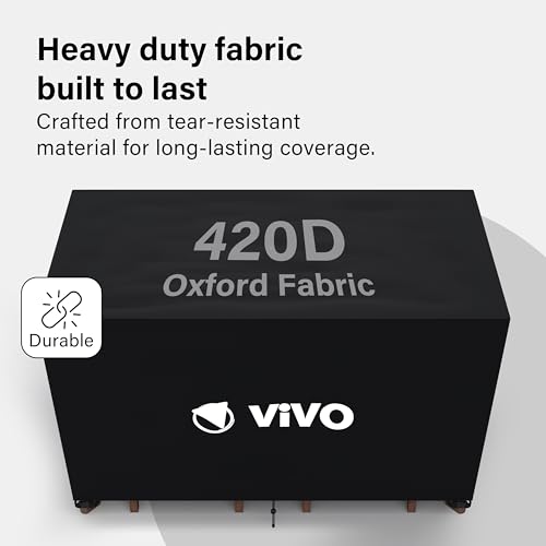 Garden Furniture Covers 125x63x74cm Rattan Sofa Table Chair Set Cover Tear Resistant Oxford Fabric 420D Heavy Duty Oxford Fabric Anti-UV Outdoor Patio Table Cover with Air Vent for Chair and Table 2 Garden Furniture Covers 125x63x74cm Rattan Sofa Table Chair Set Cover Tear Resistant Oxford Fabric 420D Heavy Duty Oxford Fabric Anti-UV Outdoor Patio Table Cover with Air Vent for Chair and Table - Image 2