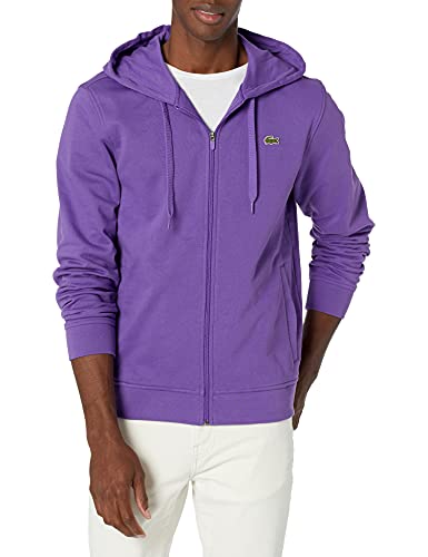 Lacoste Men s Sport Long Sleeve Fleece Full Zip Hoodie Sweatshirt, Lavender Lavender, S