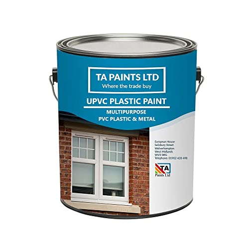 T A Paints Ltd UPVC & Plastic Paint & Primer All in 1 Solution Window Doors Frames Conservatories Cladding Fascia Soffits Downpipes Guttering (RAL 9005 Black, 0.5 Litre)