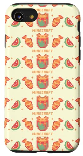 Minecraft Pixelated Axolotl Fish & Watermelon Retro Logo �X�}�z�P�[�X iPhone SE (2020) / 7 / 8 �p