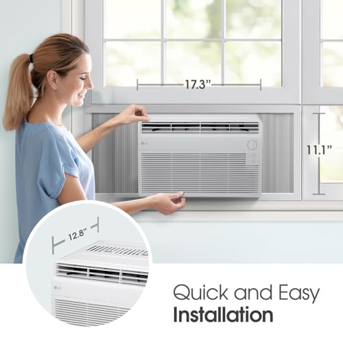 LG 5,000 BTU Window Air Conditioner, Cools 150 Sq.Ft. (10' x 15' Room Size), Quiet Operation, 2 Cooling & Fan Speeds, 2-Way Air Deflection, Washable Filter, 115V by LG - Image 3