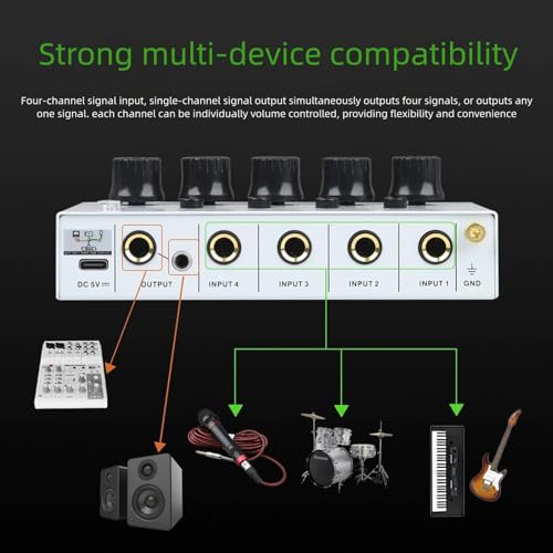 Mélangeur audio portable pour brancher instrument et micros - 6
