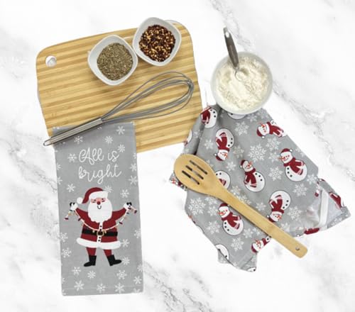 Serafina Home Toalhas de prato de cozinha de Natal: quatro panos de prato de cozinha de algodão, doi