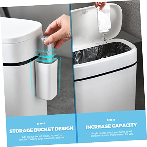Caneca de basura rectangular plástica blanca 10L miniatura 4
