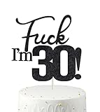 30 Birthday Cake Toppers-Black Glitter, Funny 30th Cake Topper for Men,30 Cake Topper For Women, 30th birthday decorations,30th Birthday Cake Topper（Double Sided Glitter） Thirty
