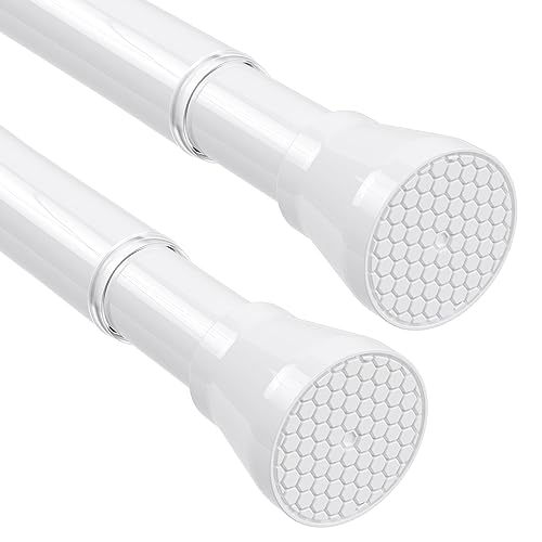 Image of Tension Curtain Rod No Drilling 2 Pack Tension Rods for Windows 28 to 48 inch Adjustable Curtain Tension Rod Expandable Spring Pressure Rods For Closet, Door, Kitchen, Doorway