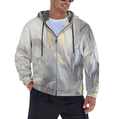 Veste polaire d'extérieur chaude à motif feuille d'or unique