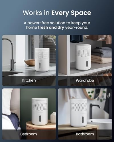 Pro Breeze Osmo® Dehumidifier, Silent & Refillable Moisture Absorber for Damp & Condensation at Home, Bedroom, Wardrobe, Car, Mould Remover with 1 Tablet, No Power Required- Proudly designed in the UK