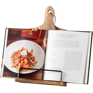 Willow croft premium cook book stand farmhouse cutting board stand cookbook holder recipe book holder distressed cookbook stand for kitchen counter rustic home decor adjustable display stand  urban country home decor