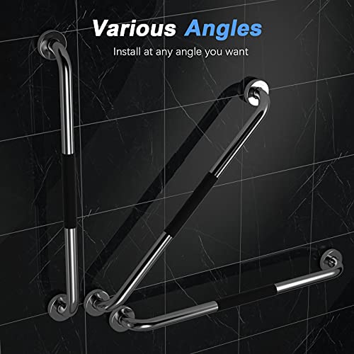 2 Pack 24 Inch Anti-Slip Shower Grab Bars W/Rubber Grip, Imomwee Chrome Sus304 Stainless Steel Bathroom Wall Mount Grab Bar Handle, Safety Balance Handrail, Handicap Elderly Senior Assist Bath Handle #TOP5