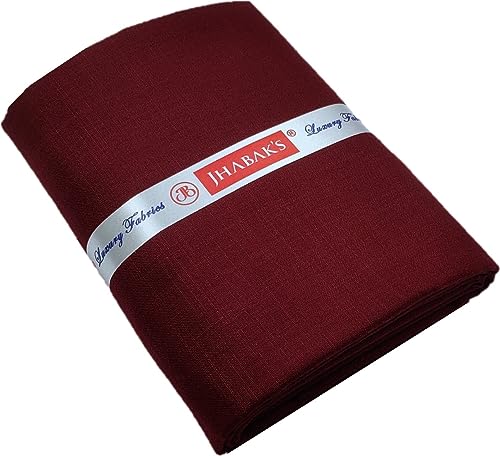 Image of JHABAK'S Unstitched Premium Cotton Blend Solid Shirt & Trouser Fabric - 2.25m Shirt Cloth - 1.30m Pant Piece (Pack of 2)