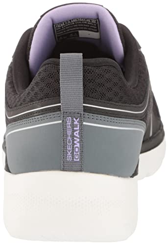 Skechers Performance Women's GO Walk 6 MESH Bungee, Black/Lavender,8
