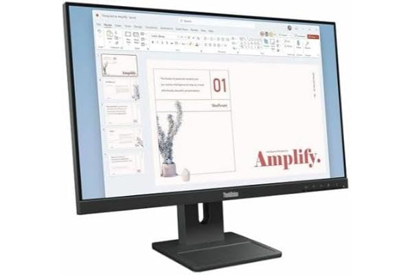 Image of Lenovo ThinkVision E24-40 24 inch Class Full HD LED Monitor - 16:9 - Raven Black