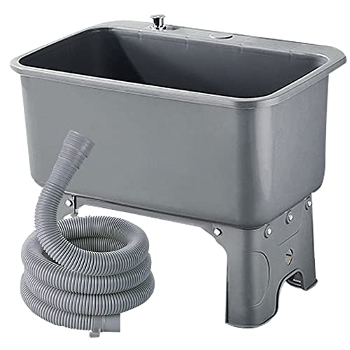 Commercial Floor Mop Sink Utility Basin with Drain Hose, Laundry Tub Outdoor Slop Sink - Bathroom Sink Mop Bucket Service Set