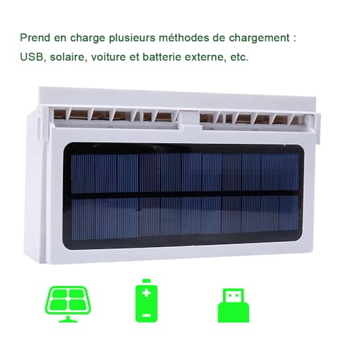 Winnes Solarventilator für Auto, USB, Abgasventilator, Solar, für Auto, Belüftung und Geruchsbeseitigung, verstellbarer Winkel, mehrere Luftkanäle und mehrere Motoren – Bild 7