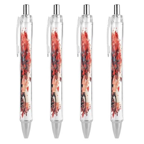 Stylos bille rétractables Heart Tree écriture sans bavure 0,5mm
