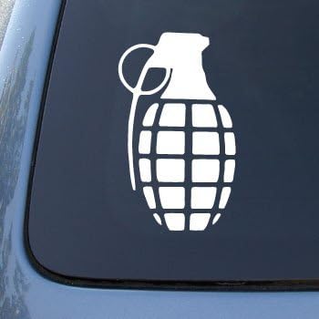 GRENADE - Car, Truck, Notebook, Vinyl Decal Sticker #2071 | Vinyl Color: White