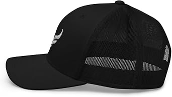 Bull Head Cowboy Trucker Hat | Curved Bill Mid Crown Adjustable | Country Western Ranch Cap