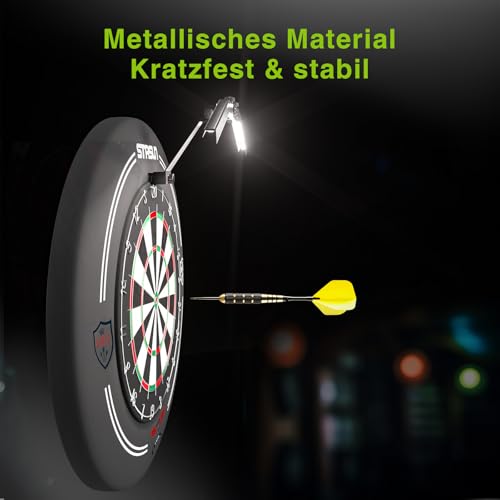 STASUN LED Dartscheibe Beleuchtung,Faltbares TOR120 Dart Licht für das Gesamte Board,Professionelles Dart Zubehör mit Einstellbarem Winkel und Helligkeit, Keine Seitenblendung