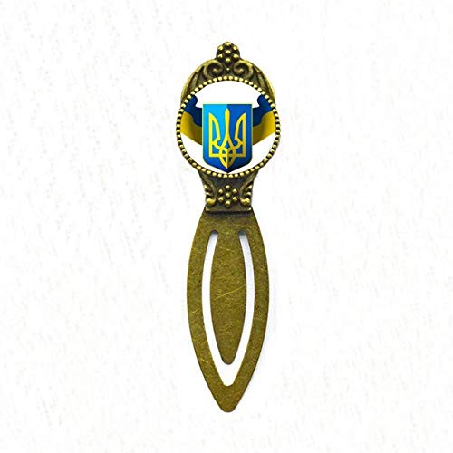 Marque-page rétro Ukraine en métal argenté pour livre d'histoire