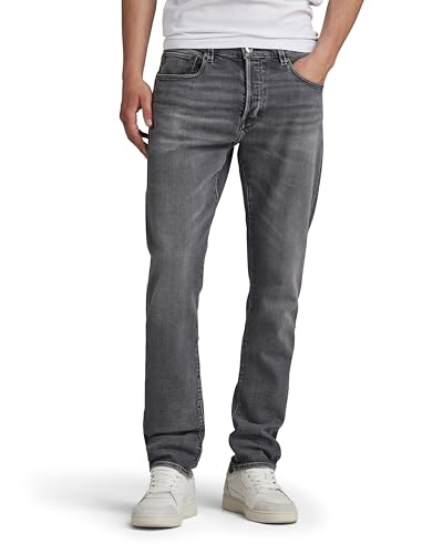 G-Star Raw Men's 3301 Straight-Fit Jean in Vant Stretch Denim, Grey (Faded Stargaze Grey 51001-d554-g328), 28W x 32L
