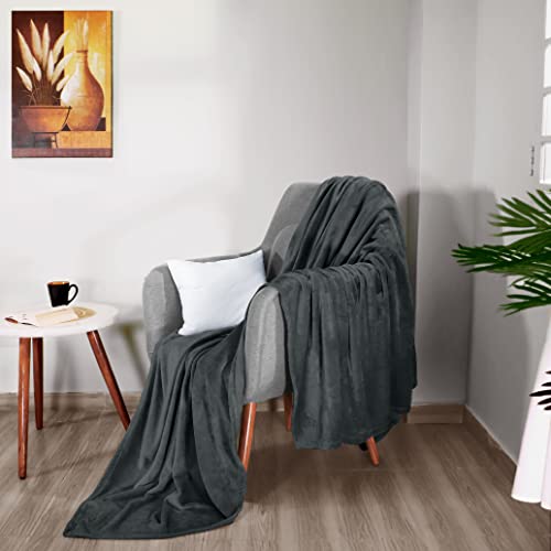 Utopia Bedding Fleece Blanket Throw Size Grey 300Gsm Luxury Blanket For Couch Sofa Bed Anti-Static Fuzzy Soft Blanket Microfiber (60X50 Inches) #TOP3