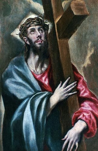Cristo con la cruz de El Greco cuadro en lienzo 60x90cm para decoracion