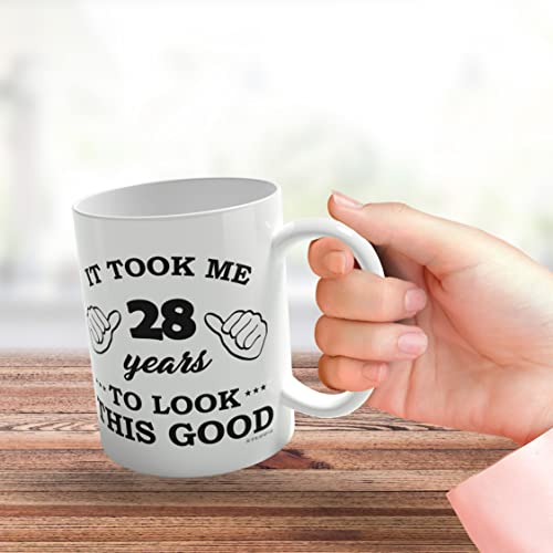 Stuff4 28th Birthday Gifts for Men Women, Birthday Mug for 28 Year Old, It Took Me 28 Years to Look This Good Mug - 11oz Ceramic Dishwasher Safe - His or Her Special Day, Made in The UK - Image 2