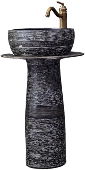 Pedestal Sinks Ceramic Sink Wash Basin Outdoor Floor Bathroom (A)