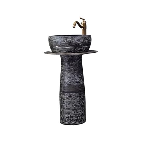 Bathroom Sink Ceramic Pedestal Sink Wash Basin Outdoor Floor Pedestal Basin Bathroom Basin Bathroom Vanity