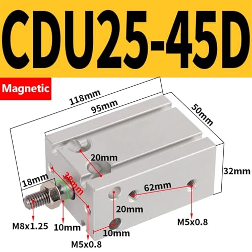 Cylindre compact CDU20 pour espace restreint et montage direct - 3